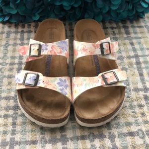 Flowered Birkenstock sandals